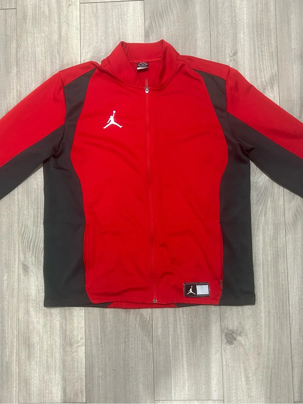 Vintage Jordan Red and Black Athletic Full-Zip Performance Jacket